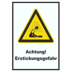 Achtung Erstickungsgefahr A4 Rückseite selbstklebend Schild
