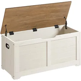 VASAGLE Schuhbank 40 x 100 x 46 cm vintageweiß-honigbraun