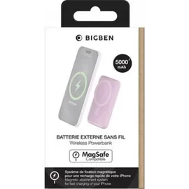 Bigben Connected Bigben Powerbank Induktionsladegerät, MagSafe kompatibel, Rosa (5000 mAh), Powerbank, Rosa