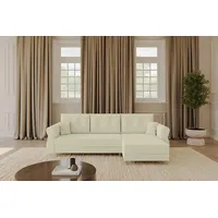 Altdecor Ecksofa mit Schlaffunktion und Bettkasten APOL-L 242x175x90 Beige