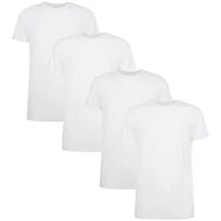 Bamboo basics Herren T-Shirt RUBEN, 4er Pack - Unterhemd, Rundhals, Single Jersey Weiß 2XL