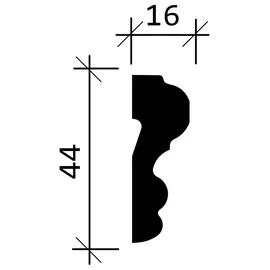 PROFHOME DECOR Stuckleiste 200 x 1,6 x 4,4 cm