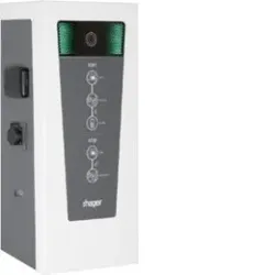 Hager XEV653C Ladestation witty park 2x22kW M3-Steckdose und 2x2,3kW Schuko-Steckdose, RFID.Wallbox Ladestation mit pulverbeschichtetem