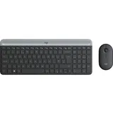 Logitech MK470, Volle Größe (100%), Kabellos, RF Wireless, QWERTY, Graphit, Maus enthalten