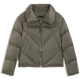 Boss Regular Fit Steppjacke aus schimmerndem Gewebe Modell 'PADILENA', Mud, 36