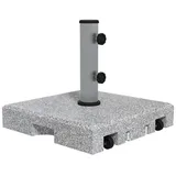 Outsunny Sonnenschirmständer 28 kg Sonnenschirmfuß mit Rollen für Garten, Granit