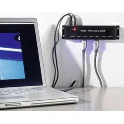 renkforce 7 Port USB 2.0 Hub Metall