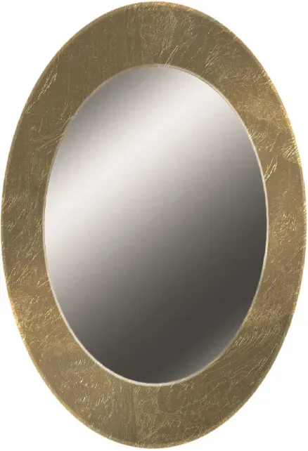 Glassdesign Spiegel Oval - Silber (Blattauflage 3D)