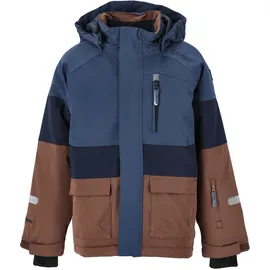 ZigZag Skijacke "Taylora", Jungen, Gr. 92, blau (blau, braun), 90% Polyester, 10% Elasthan, mehrfarbig, normal, ohne Ausschnitt, Jacken Skijacke, mit wind- und wasserdichter TPU-Membran