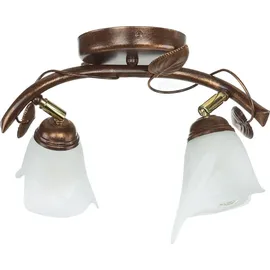 Licht-Erlebnisse Deckenleuchte Shabby Braun antik Glas Metall Floral stilvoll LOELLA Wohnzimmer Lampe Decke