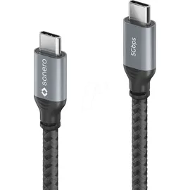 Sonero USB-C auf USB-C Kabel 3.2 Gen 1 grau/schwarz