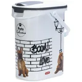 Curver Futterbehälter für Hunde – 10 l/4 kg – Pets Collection – luftdichte Aufbewahrung gegen Gerüche für Hundefutter – 19 x 30 x 35 cm, Weiß