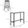 Homcom Bartisch mit Barhocker Set 3-Teilig Stahl Weiß Schwarz