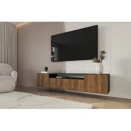 altdecor NOA-2 Lowboard 200 cm x 40 cm x 41 cm Schwarz/Eiche Wotan Holzwerkstoff