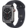 Apple Watch Series 8 GPS + Cellular 45 mm Edelstahlgehäuse graphit, Sportarmband mitternacht