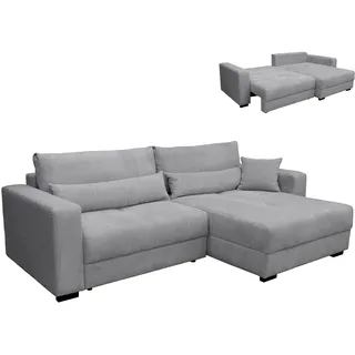 Funktionsecke - silver - Boxspringfederung - Dauerschläfer mit Staukasten