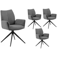 LC Home 4er Set Drehstuhl Esszimmerstuhl Monti Webstoff anthrazit