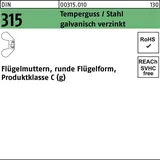 Industrial Quality Supplies Flügelmutter DIN 315 GT/Stahl M 6 galvanisch verzinkt gal Zn S