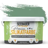 SEEBAUER diy Silikatfarbe Grün 2,5L für Innen (No. 754 Lime Tingle) Atmungsaktive Mineralfarbe für Allergiker - Abwaschbare Wandfarbe - Grüntöne hohe Deckkraft