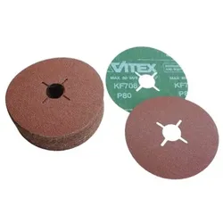 Fiberscheibe für Metall, Schlitzloch, KF708, Körnung 100, 115mm