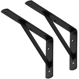 1 Paar (2 Stück) SOTOOLS Schwerlastkonsole schwarz 250 x 150 x 30 mm Regalkonsole Regalträger aus Stahl