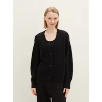 Tom Tailor Denim Damen 1043311 Basic Strickjacke - Deep Black, S