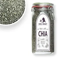 Chia Samen BIO 800g im Premium Drahtbügelglas | EDEL KRAUT - 100% reine Chiasamen Bio frei von jeglichen Zusatzstoffen und Gentechnik - Natur pur - chia seeds - Chia-Samen als Premium Superfood