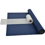 Fachhandel für Vliesstoffe Sensalux Kombi-Set 1 Tischdeckenrolle 1,5m x 25m + Tischläufer 30cm (Farbe nach Wahl) Rolle blau Tischläufer weiß