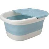 Zusammenklappbares Waschbecken, Faltbare Fußbadewanne, Zusammenklappbare Fußbadewanne, Extra Hohe Wand für Kinder, Fußbad, Kunststoff-Waschbadewanne (BLUE)