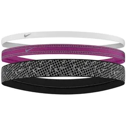 3er Pack NIKE Mixed Width Reflective Graphic Haarbänder 158 - white/hot fuchsia/silver