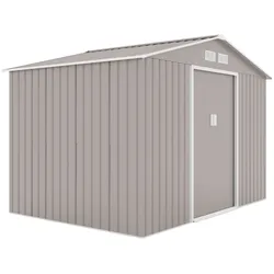 HATTORO S200 XXL Metall Gerätehaus Geräteschuppen Garten Haus Schuppen Gartenhaus Laube Hellgrau