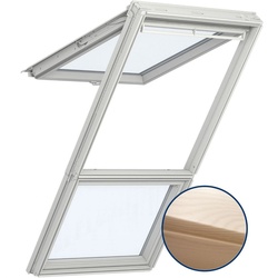 VELUX Dachfenster Lichtlösung GGL GIL LICHTBAND Holz weiß lackiert THERMO Schwingfenster, 94x140 cm (PK08)