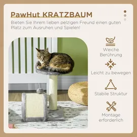 PawHut Kleiner Katzenturm Kratzbaum 46 cm grau