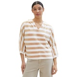 TOM TAILOR Kapuzenpullover, Gr. XS, beige melange knit stripe, , 26095064-XS