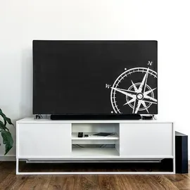 kwmobile 40" TV Abdeckung Indoor - Fernseher Hülle Bildschirmschutz Abdeckung - TV Bildschirm Staubschutzhülle - Fernsehabdeckung - Weiß Schwarz