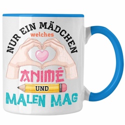 Trendation Tasse Trendation – Anime Tasse Geschenk Spruch Kaffeetasse Geschenke Deko Anme Fan Spruch blau