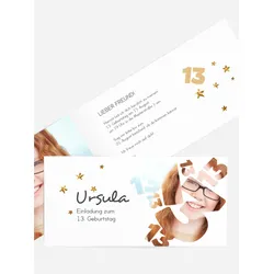 Geburtstagseinladung selbst gestalten mit Spruch und Fotos im Onlinedesigner bei Meine-Kartenmanufaktur.de