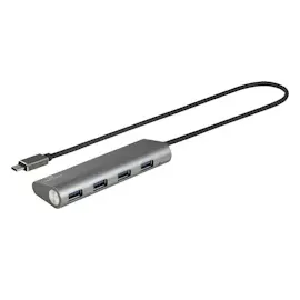 Renkforce 4 Port USB 3.1 Gen 1-Hub mit Aluminiumgehäuse Silber