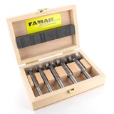 FAMAG 5-teiliger FAMAG SUPER-Forstnerbohrersatz Classic WS mit D=15,20,25,30,35mm im Holzkasten
