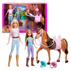 Barbie Anziehpuppe Reitspaß Spiel-Set Mattel GXD65 Puppen Barbie & Stacie mit Pferd bunt