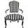 Casa Padrino Barock Salon Stuhl Baumwolle schwarz/weiß/silber