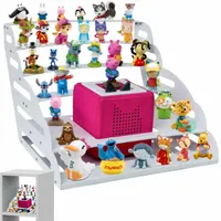 DUDSOEHO für Tonie Regal magnetisch, Metallregal für Toniebox, Tonies Aufbewahrung für Tonie-Figuren 30-50 Stück im Kinderzimmer Deko für Kinder zum Spielen und Sammeln, Weiß