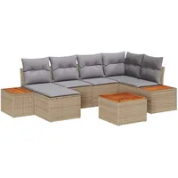 vidaXL Garten-Sofa-Set 7-tlg. beige/hellgrau