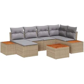 vidaXL Garten-Sofa-Set 7-tlg. beige/hellgrau