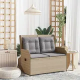 Vidaxl Gartenbank Beige Poly-rattan