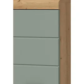 inn.furn Shawn Badschrank 74 x 141 x 31 cm Salbeigrün/Eiche