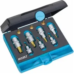 HAZET Werkzeug-Satz TORX 1557/10 Vierkant hohl 6,3 mm (1/4 Zoll), Vierkant hohl 10 mm (3/8 Zoll), Vierkant hohl 12,5 mm (1/2 Zoll) Innen TORX Profil Anzahl Werkzeuge: 10