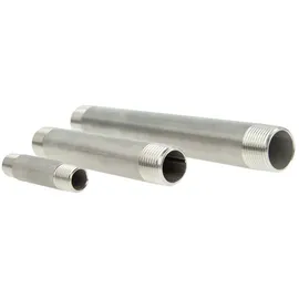 tecuro Rohrdoppelnippel Langnippel Edelstahl V4A (AISI 316), AG/AG konisch 1/4 Zoll x 40 mm