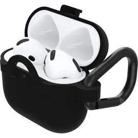 Otterbox Soft Touch Kopfhörer Hülle für AirPods (4th gen), stoßfeste, sturzsichere, ultraflache, Kratz- und Abriebfeste Schutzhülle für Apple AirPods, inklusive Karabiner, Schwarz