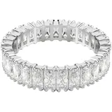 Swarovski Matrix Ring, Baguette-Schliff, Weiß, Silberfarbenes Finish